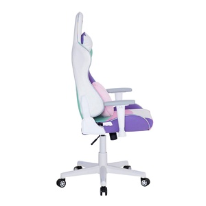 Silla Gamer Ergonómica y Cómoda de Cuero Rosa con Luces LED, para Chicas Streamer y Gamers, con Base de Nailon Blanca y Reposabrazos 3/4D - Product Image 4