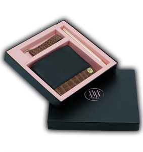 Portefeuille en cuir véritable pour homme WRIZA, 4 emplacements pour cartes, protection RFID, porte-monnaie, logo personnalisé, portefeuille fin tendance à double pliage - Product Image 3