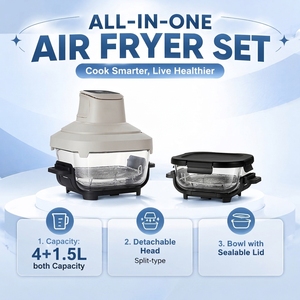 Factory Custom 6.0L Glass Bowl Split-Type Digital <strong>Air</strong> <strong>Fryer</strong> Double Household Electric Deep <strong>Fryer</strong> with <strong>Rotisserie</strong> - Product Image 4
