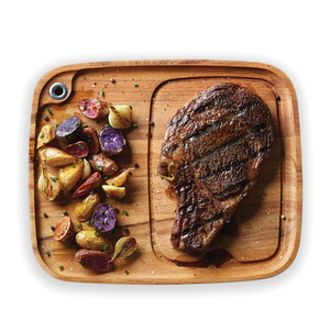 Plato para carne <span class=keywords><strong>de</strong></span> madera <span class=keywords><strong>de</strong></span> acacia con canal para jugo - Vajilla ecológica apta para lavavajillas - Product Image 1