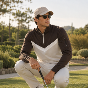 Sudadera de Invierno para Hombre con Cierre de Cremallera 1/4, Diseño de Lujo con Logotipo, Combinación de Colores Simple, Cuello Alto, Ropa Deportiva Personalizada - Product Image 3