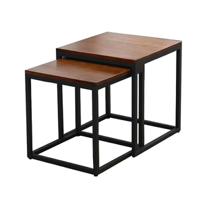 Mesa de Centro Convertible Moderna y Lujosa en Metal y Madera, Diseño Italiano, Acabado Negro, para Apartamento, Sala de Estar, Muebles para el Hogar - Product Image 1