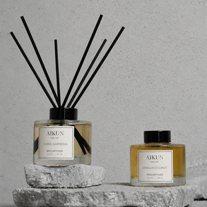 Diffuseur de parfum en verre de luxe personnalisé AIKUN avec bâtonnets pour la maison, l'hôtel et le spa, utilisation en aromathérapie - Product Image 3