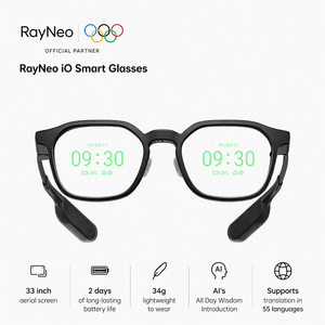 Occhiali Smart RayNeo <span class=keywords><strong>IO</strong></span> AI con Guida d'Onda Invisibile da 33 Pollici, Registrazione Riunioni, Traduzione in Tempo Reale, Assistente AI - Product Image 1