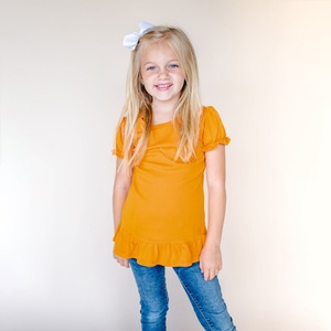 Camiseta de Verano Personalizada para Bebés Niñas, Manga Corta, Estampada, 100% Algodón, Transpirable, Antiarrugas, Cuello Redondo, 180g - Product Image 1