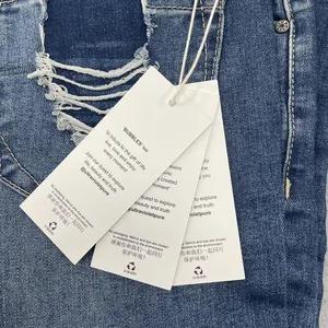 Cartellini ecologici in carta patinata per cappelli/Jeans cartellini stampati personalizzati per abbigliamento proprio Logo