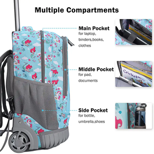 <span class=keywords><strong>Mochila</strong></span> Escolar Personalizada al por Mayor, Bolsa de Viaje con <span class=keywords><strong>Ruedas</strong></span>, Maleta con <span class=keywords><strong>Ruedas</strong></span>, Diseño de <span class=keywords><strong>Sirena</strong></span> de Dibujos Animados, para Niñas - Product Image 3
