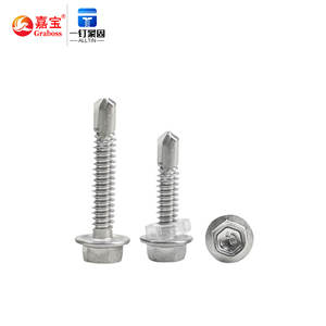 410 304 in acciaio <span class=keywords><strong>inox</strong></span> esterno esagonale coda di perforazione autofilettante autoperforante coda di rondine colore ferro viti per piastrelle in acciaio - Product Image 1