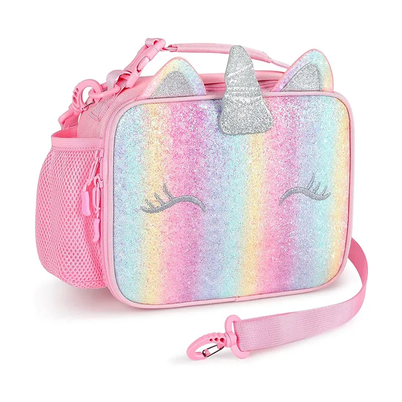 Wieder verwendbare Lunch-Tasche für Frauen Kinder Studenten Pink Lunch Box Kinder Cute Cartoon Insula ted Kids Custom Lunch Bag