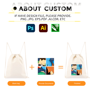 Bán Buôn Sang Trọng Biểu Tượng Tùy Chỉnh Đồng Bằng Bông Dây Kéo Túi Sinh Thái Thân Thiện Mang Theo Quà Tặng Thể Thao Túi Dây Kéo Ba Lô Khuyến Mại - Product Image 3