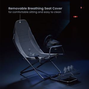 LRS13-BS01 ชุดจำลองการแข่งรถแบบพับได้ สำหรับเล่นเกมขับรถบน PS4 PS5 และ PC พร้อมขาตั้งพวงมาลัย - Product Image 4