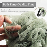 Éponge de bain exfoliante en loofah de 70g avec logo personnalisé pour femmes et hommes, avec charbon actif