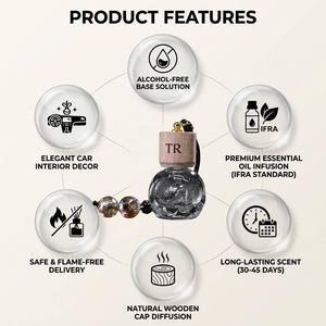 Diffuseur de voiture suspendu en bois naturel avec logo TR bio, idéal pour cadeau d'anniversaire, vente en gros directe usine, cadeau promotionnel - Product Image 3