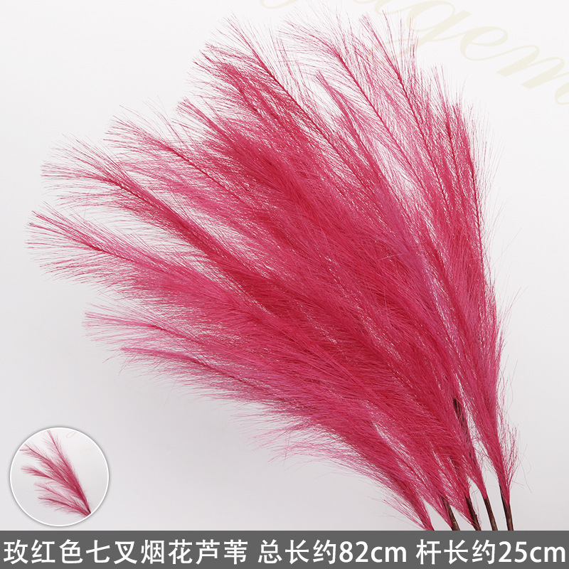 Rose-red 7-pronged firework reed stick