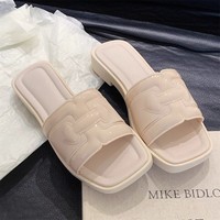 XIXITIAO Sandales plates pour femme, style carton, tendance western, de luxe
