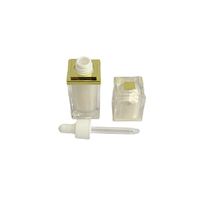 Flacon compte-gouttes en plastique acrylique transparent avec logo imprimé pour crème pour les yeux, sérum de soin, flacon cosmétique liquide portable