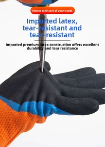 <span class=keywords><strong>Guantes</strong></span> de invierno gruesos, cálidos, impermeables, con forro polar, de tela de rizo, de látex, de doble capa, resistentes al desgaste y antideslizantes; Seguridad en invierno - Product Image 4