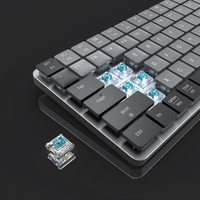 Nuevo Teclado Mecánico Mini Inalámbrico de Alta Calidad con 75% de Teclas Cableadas, Interruptor de Bajo Perfil, USB/Tipo-C, Retroiluminación RGB, Carcasa de Aleación de Aluminio Ultra