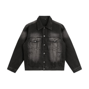 <span class=keywords><strong>Veste</strong></span> en jean printemps pour hommes <span class=keywords><strong>Veste</strong></span> en jean décontractée à manches longues manteau avec poches multiples Vestes bleues classiques à la mode - Product Image 1