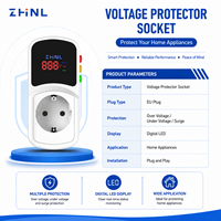 Protector de Voltaje para TV y Refrigerador, Tipo Enchufe Europeo ZHNL, Protección Contra Bajo y Alto Voltaje, Regulador de Voltaje de CA 230V