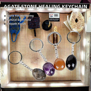 Llavero de Jade Natural Ovalado Pulido, Recuerdo Náutico, Cristales, Piedras Curativas - Product Image 2