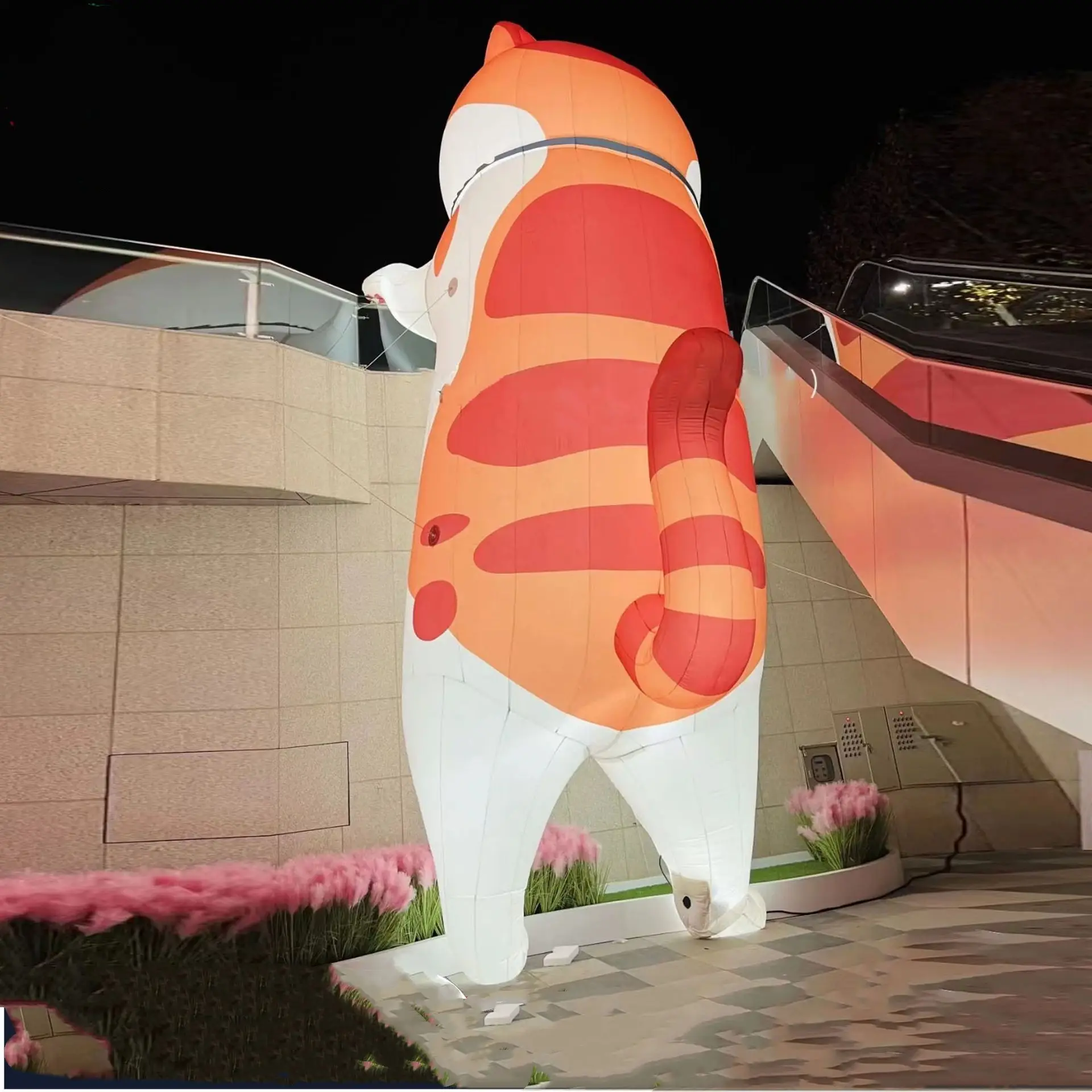 Outdoor Event Werbung Cartoon Riesen aufblasbare Katze führte Beleuchtung aufblasbare Tiere Modell für Gebäude Dekoration