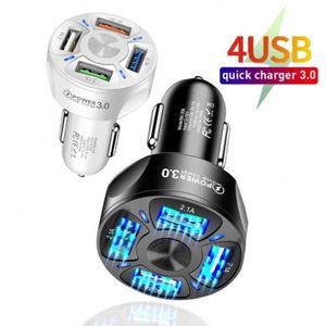 4USB Fast Car Charger Round <b>Smart</b> 4 Port QC3.0 Fast Charging Charger Head for Phone - Product Image 1