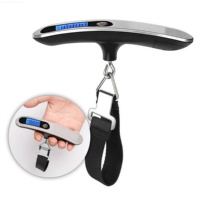 Balance à bagages compacte pliable de précision de 0,1 lb-Capacité de 50kg avec mousqueton pour valise/sac à dos