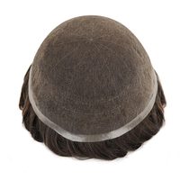 TUL22 Toupet en cheveux vierges indiens Remy de qualité supérieure, haute définition, allemand, pour perruque complète, léger, aspect naturel, longueur 6 pouces