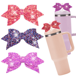 Gran oferta, adorno de paja de estilo, adorno de paja con lazo para Stan <span class=keywords><strong>Ley</strong></span>/Decoración de paja con lazo de vaso de lujo para accesorios de copa Stanley - Product Image 5