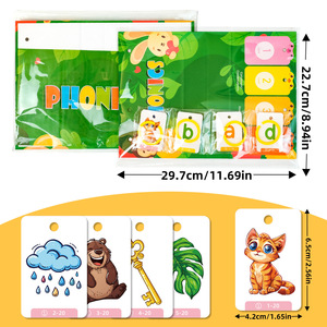 Tarjetas Educativas Personalizadas con 80 Palabras en Inglés para Niños, Aprendizaje Temprano, Interacción Padres-Hijos, Tarjetas de Escritorio con Revestimiento Artístico y Relieve - Product Image 4