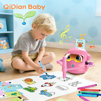 Robot Dessinateur pour Enfants, 100 Cartes, Jouet d'Apprentissage Montessori, 3-8 Ans, Unisexe, Interactif Vocal, Cadeau Éducatif, Piles Incluses