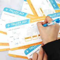 Cartes d'embarquement aériennes personnalisées en papier thermique écologique, durables, résistantes à l'huile, imperméables, impression thermosensible, logo de marque personnalisé