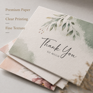 Cartes de remerciement personnalisées en aquarelle, design botanique et floral DIY, pour l'appréciation des commandes et la promotion de la marque - Product Image 4