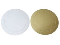 Châssis à dessert jetable de 4 à 18 pouces, carton rond en or et argent, tambours pour gâteaux de boulangerie