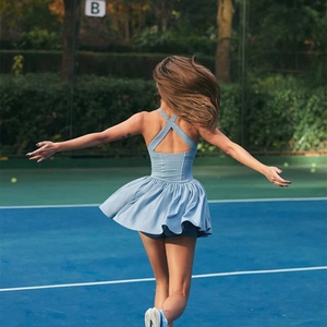 Women's Summer Quick Dry One-Piece Tennis <b>Skirt</b> Padded Shorts Breathable <b>Elastic</b> Waist Golf Sports Dress Custom Heat-Transfer - Product Image 4
