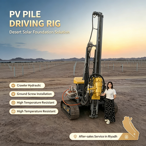 Foreuse hydraulique APCOM Crawler pour pieux photovoltaïques, piqueteuse solaire pour ferme photovoltaïque en milieu désertique - Product Image 3
