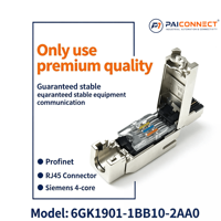 6GK1901-1BB10-2AA0, 6GK1901-1BB20-2AA0 Prise RJ45 FastConnect compatible PAICONNECT en métal pour connexions filaires, boîtier en cuivre, 230V
