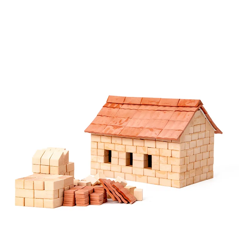 Bricolage Mini briques d'argile (briques) Construction maison de jardin de fée maison de gypse bloc de maison jouets ensemble de blocs de Construction en plastique