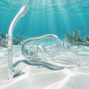 Masque de plongée à tuba GLIWAY Dry Top panoramique avec verre trempé de 4,0 mm, anti-buée, protection UV, équipement de plongée en silicone pour adultes - Product Image 4