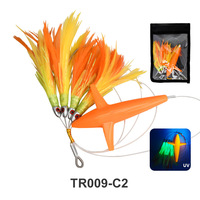 PVC-Vogelköder Thunfisch-Feder Daisy Chain Case Wolfsbarsch-Angelköder-Set Schleppköder