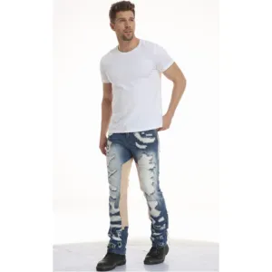 Pantalones vaqueros de lavado de Mono para hombre, jeans de alta calidad