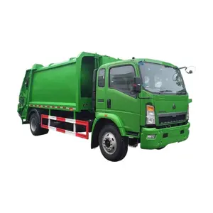 Howo 4x2 4000L Compactor Trash Can Garbage Truck skip refuse garbage compactor truck with rear bin lifter
