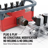 Control Remoto Inalámbrico con Joystick Proporcional de Grado Industrial para Sistema de Válvulas Hidráulicas