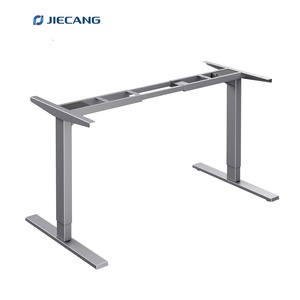 Système de bureau réglable en hauteur avec cadre de table électrique à double moteur et 2 niveaux JIECANG - Product Image 4