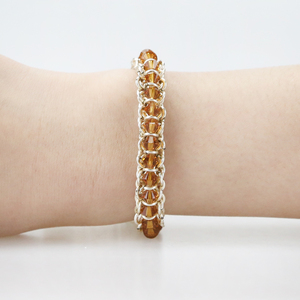 Topacio (noviembre de) de la columna de cristal de <span class=keywords><strong>Swarovski</strong></span> Chainmaille joyería alambre envuelto pulsera - Product Image 2