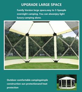Tente cloche en toile Oxford coupe-vent à montage rapide pour 4-6 personnes, abri familial/commercial imperméable avec piquets hexagonaux - Product Image 6
