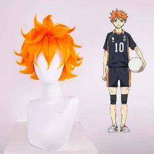 Haikyuu Hinata Shoyo kurze orange Cosplay-Perücken synthetisches Anime-Härzebeständiges Haar