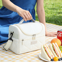 Sac à déjeuner isotherme de haute qualité pour pique-nique, sac à bento pour employés de bureau avec fermeture éclair