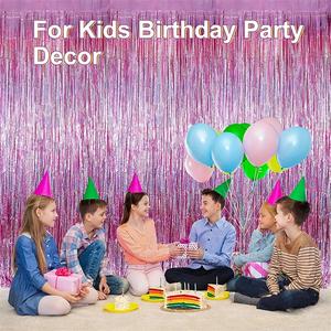 Cortina de Franjas de Folha Metálica com Brilho para o Dia dos Namorados, 4 Peças, Decorações de Festa, Cortina de Franjas Metálicas de Lamê - Product Image 2